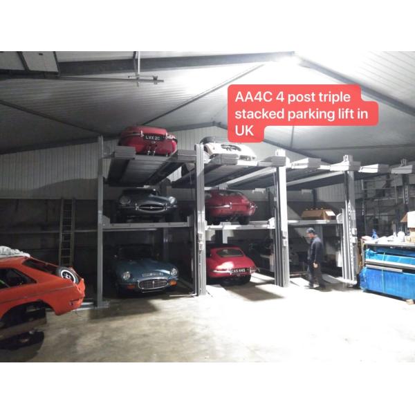 AA4C 4 Post Triple Car Parking Lift Auto Parking System Car Storage System