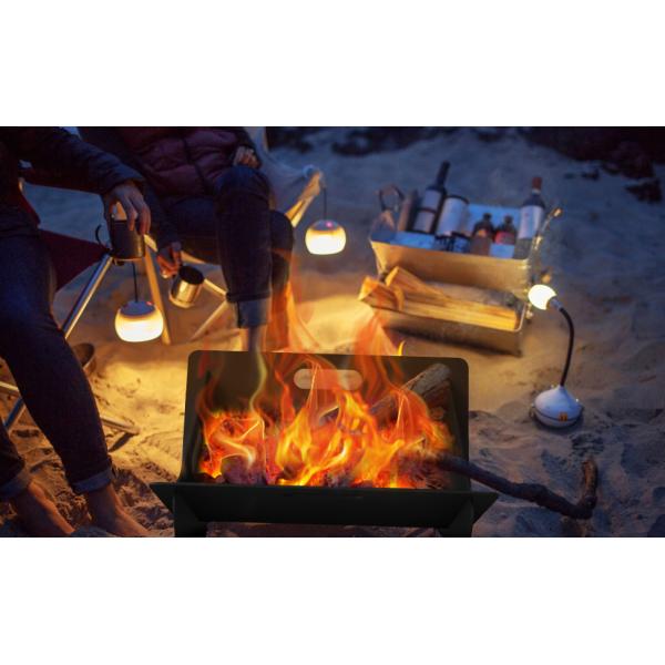 20 inch Outdoor Portable Firepit with BBQ Tray Detachable Wood-Burning Fire Pit Log Stove Fireplace