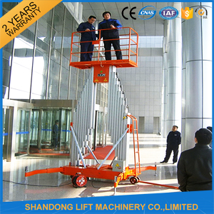 Single Four Mast Aluminum Alloy Aerial Work Platform Lift For Aerial Work CE Hydraulic
