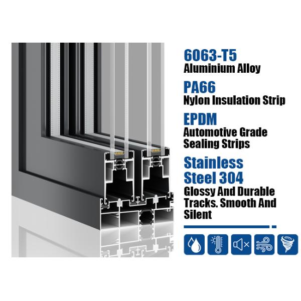 Lift And Slide Heavy Duty Aluminium Sliding Door With Stainless Steel Screen Mesh