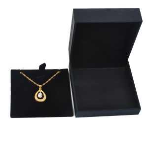 Quality Luxury Black Paper Golden Chain Box Packing / Necklace Jewelry Box wholesale