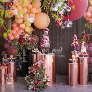 China Stainless Steel Pedestal Flower Pillar Wedding Column Stand Display For Party on sale