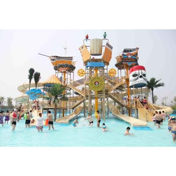 Customized Childrens Water Park Fiberglass Water Slides Entertains for Water Park