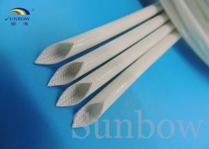 China Silicone Rubber Coated Fiberglass Sleeving , White Fiberglass Braided Sleeving on sale