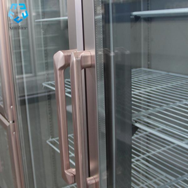 Three door glass door stainless steel refrigerated fresh-keeping frozen food meat ice cream display vertical freezer
