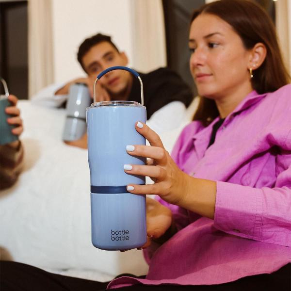 Stainless Steel 22oz 2IN1 Coffee Insulated Tumbler With Handle