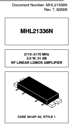MHL21336 Mosfet Power Module IC Parts 3G Band RF Linear LDMOS Amplifier