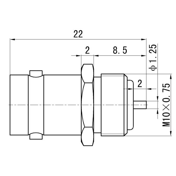 BNC Female RF Coaxial Connector – Microstrip, Thread Mount