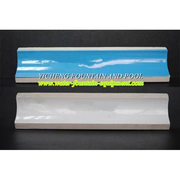 Light Blue Ceramic Swimming Pool Tiles , Overflow Swimming Pool Accessories