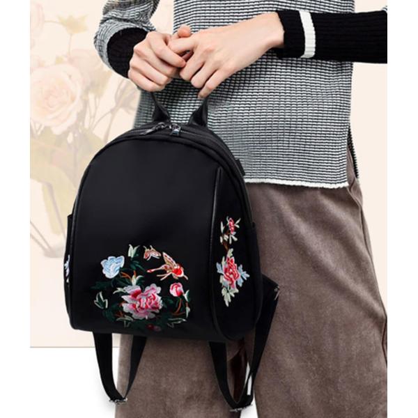 Nylon Embroidery Double Shoulder Bag Female Korean Version of The New Fashion Oxford Cloth Tourism