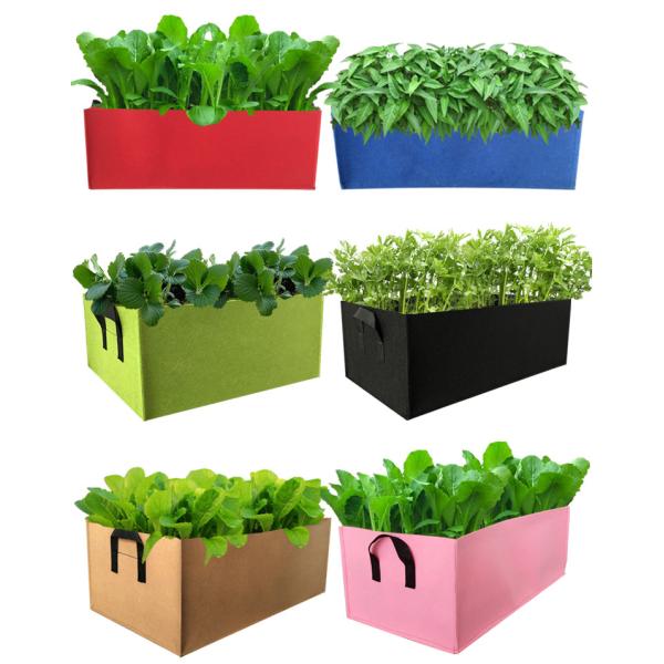 3mm Thickness 150g Rectangle 24l Transplant Breathable Eco Felt Grow Pots