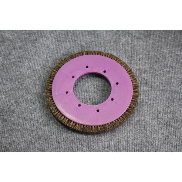 Customized Stenter Machine Parts Brush Wheel Purple Plastic Body Mixed Bristle Pig Hair 8 Holes