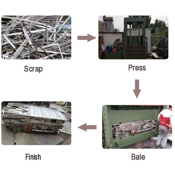 Vertical Baler Scrap Baler Used For Soft metal Plastic Waste Paper Baling Press Machine