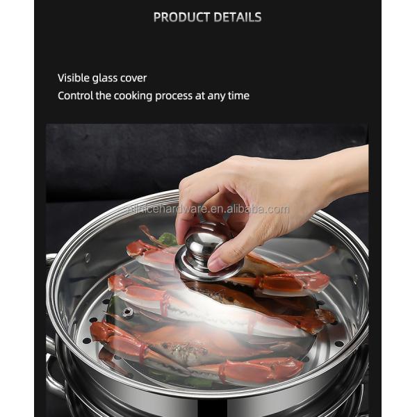 Hot Selling Cookware Cooking Food Steamer Stainless Steel Steamer Pot Kitchen Soup Pot With Steamer