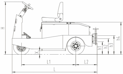 Airport Electric Tow Tractor 4 Wheel Platform High Range Steering Design