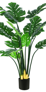 artificial plant tree ceramic planter pot wood plant stand seagrass basket