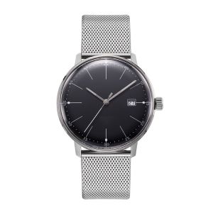 Double Curved Crystal Silver Stainless Steel Watch With Interchangeable Bezels