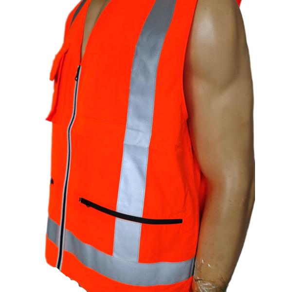High Visibility Reflective Safety Vest Orange Customizable