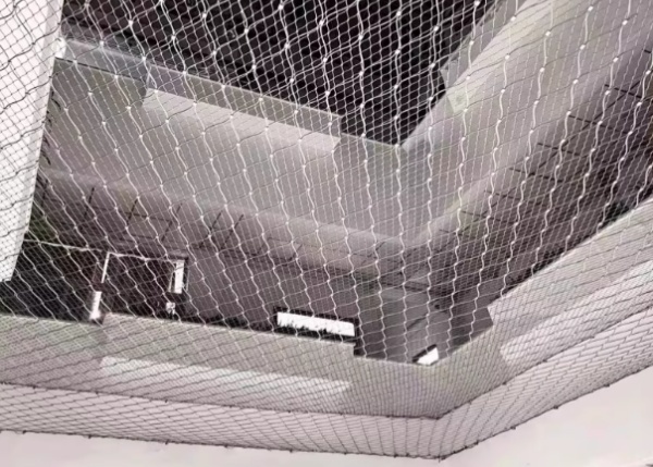 SS304 3mm Knotted Cable Stainless Steel Rope Net Netting 55mm Mesh For Fencing