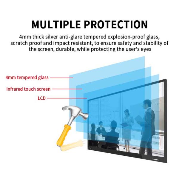 Bluetooth 4K LCD Touch Screen Interactive Whiteboard Monitor 75-inch