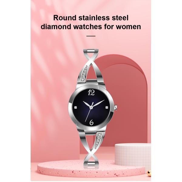 SGS Certified Round 314L Stainless Steel Diamond Watches For Women