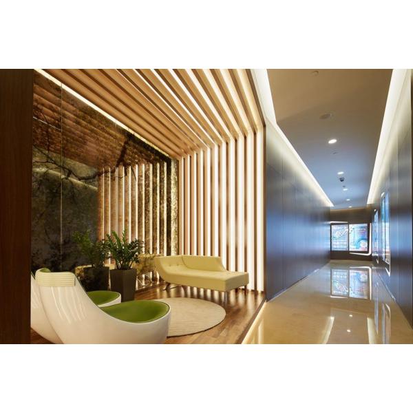 Wood Grain Metal Ceiling Panels Rectangular / Aluminum Composite Panel Cladding
