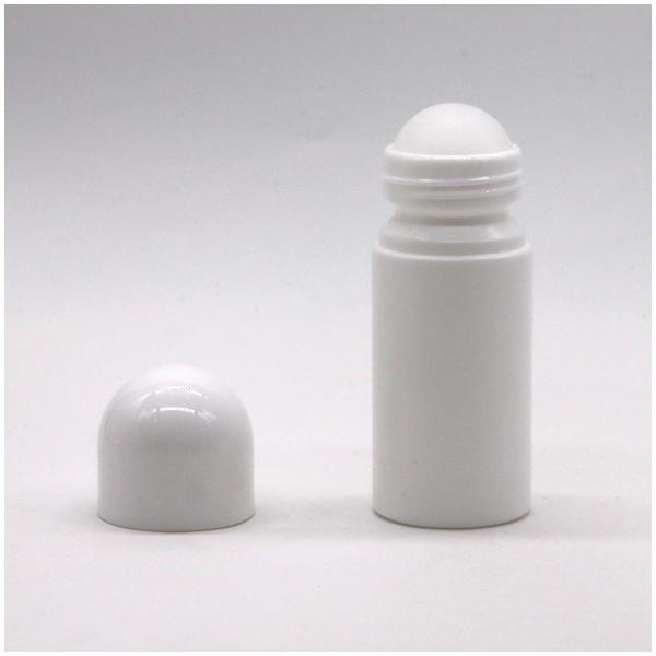 50ml/50cc HDPE White Plastic Roll On Bottle Round Shape for Other Cosmetic Essentials