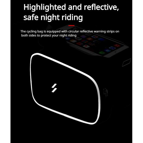 Bicycle upper tube bag mobile phone touch screen road bike mountain bike front beam bag frame bag riding equipment acces