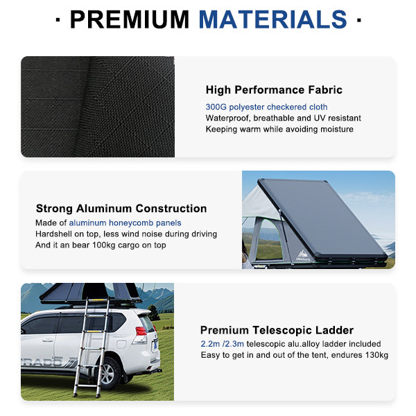 Clamshell roof top tent closed position