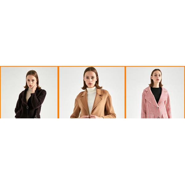 Half Sleeves Women Woolen Dress Coat Wool Jackets For Autumn Winter