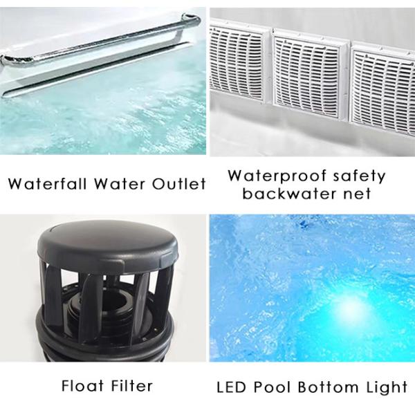 Fiberglass Acrylic Swimming Pool Hot Tub 9.5KW Leakage Protection