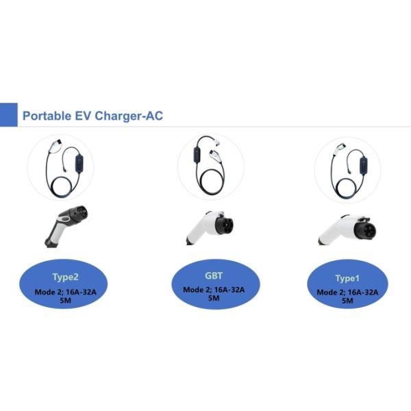 IEC62196-2 mode2 charger 3.5kw single phase fixed current OLCD display portable ev charger for electric vehicle charging
