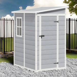 3x5ft Waterproof Plastic Garden Shed with Lockable Door