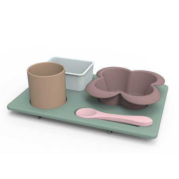 Multi Functional Silicone Tableware Set Unbreakable For Children Toddlers