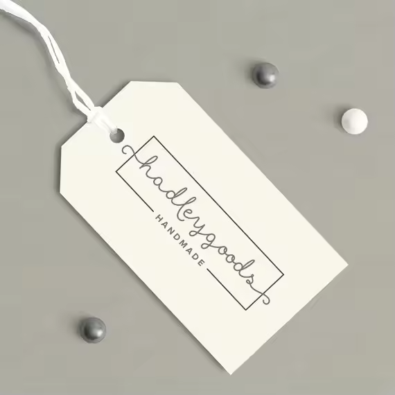 Customzied Shape White Kraft Paper Clothing Tags Biodegradable Logo Hang Tags