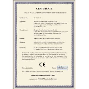 Zhengzhou Bless Machinery Equipment Co., Ltd. Certifications