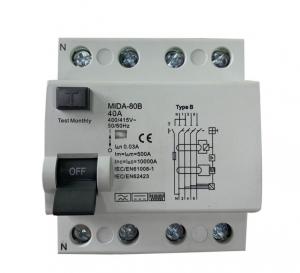 China 4 Pole RCD Circuit Breaker 415V 63A 3 Phase Circuit Breaker on sale