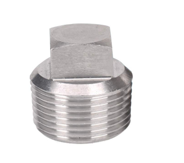 1/2" NPT Male Pipe Fittings , SS304 Solid Square Head Plug