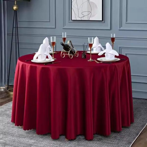 Customized Color Hotel Table Cloth High Durability Comfortable For Dining