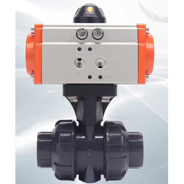 Double Air Direct Actuated PVC Ball Valve Pneumatic UPVC True Union