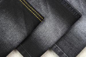 China Black Backside Pure Black Denim Fabric 9OZ For Jeans Making on sale