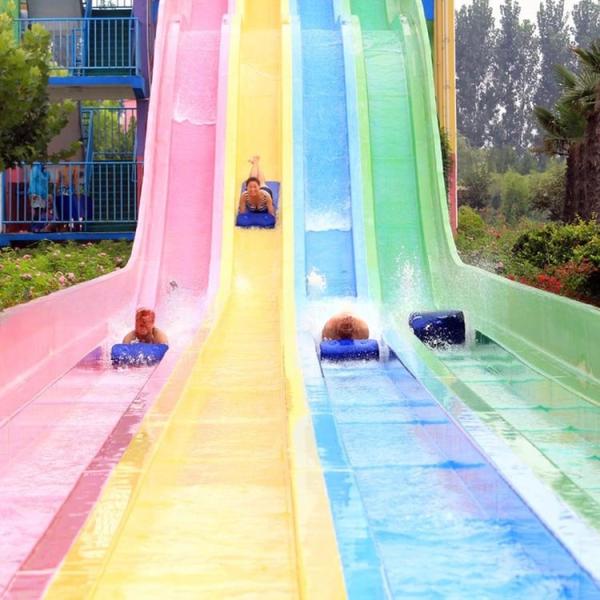 Length 65m/Lane Water Racing Slide Multi Lanes Low Maintenance
