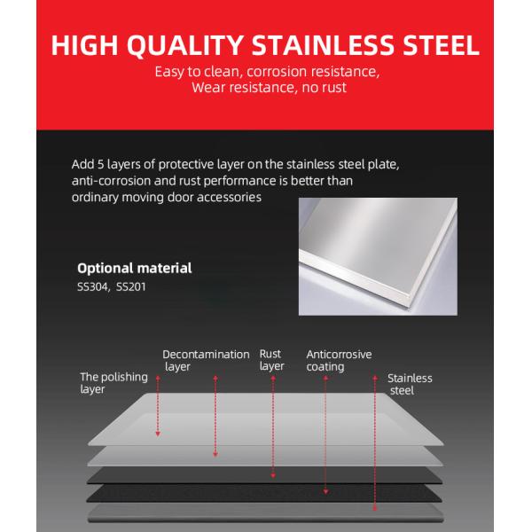 8-12mm Framless Glass Door Sliding Mirror Barn Door Kit for Hotel Bathroom and Closet