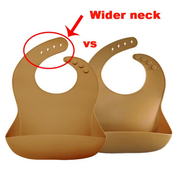 Antibacterial Toddler silicone scoop bib Waterproof Feeding Bibs With Crumb Catcher