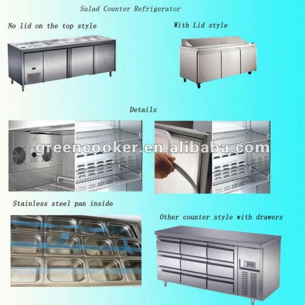 201 Stainless Steel Kitchen Fridge Commercial Saladbar Preparation Workbenches Undercounter Refrigerator