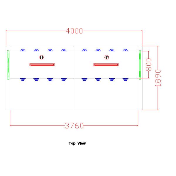 Straight Through Painted Steel Clean Room Air Shower With Stainless Steel 304 Doors
