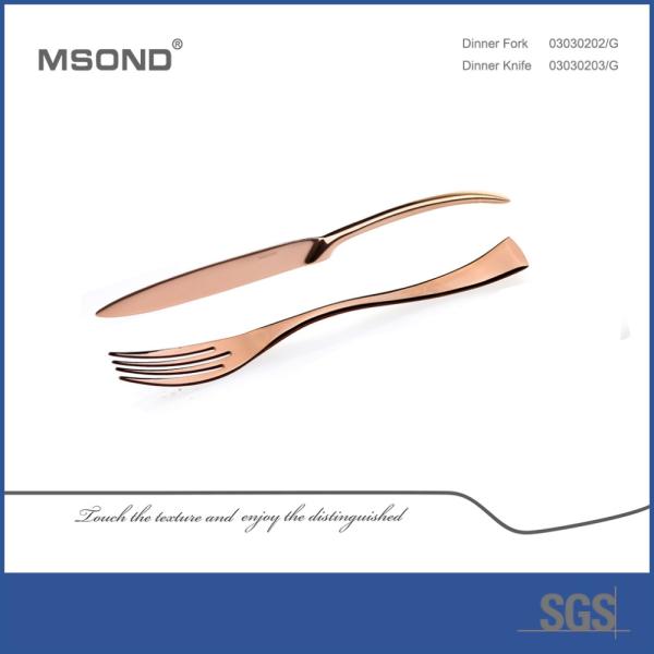 Rainbow Copper Rose Gold Plated SS304 Wedding Cutlery Set