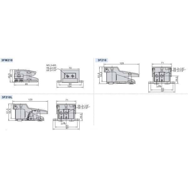 3F210-06 Airtac Type Pneumatic Foot Pedal Valve 3/2 Way