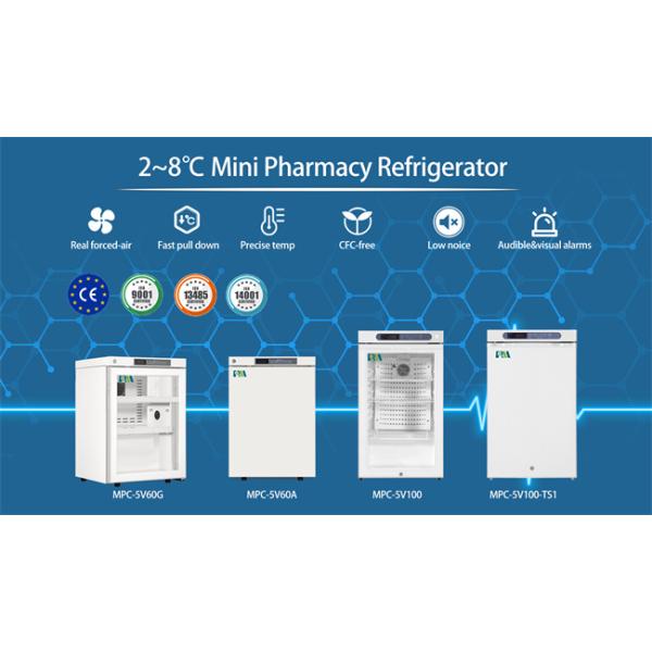 2-8 Degree PROMED 60L Medical Grade Mini Fridge Refrigerator With Glass Door