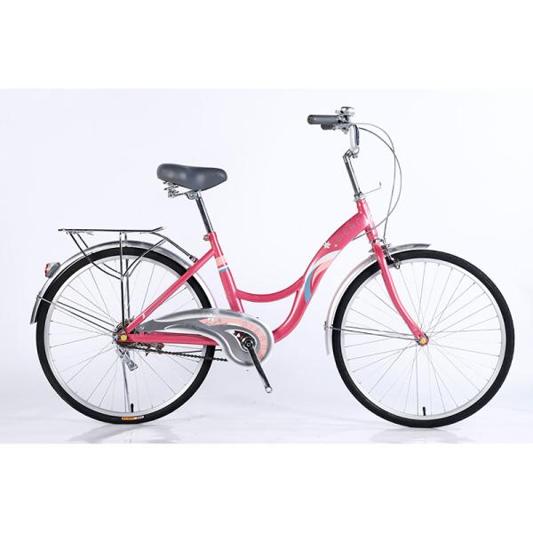24 Steel Frame Single Speed Ladies Bike City Bicycle With Front And Rear Wheel Disc Brake